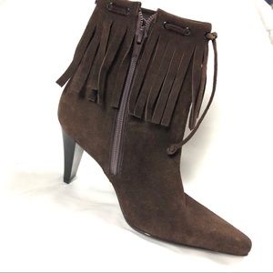 Women’s Nine West Fringed Leather/Suede Boots Sz 6